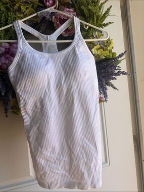 lululemon athletica White Ribbed Tank Top